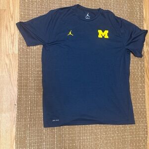 Jordan Michigan university Navy T-Shirt with Yellow Accents